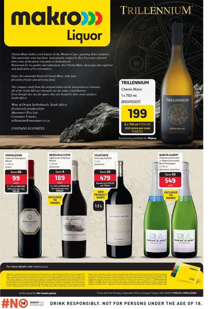 Makro Liquor : Specials from 3 September to 6 October 2024 - Catalogue Page 1