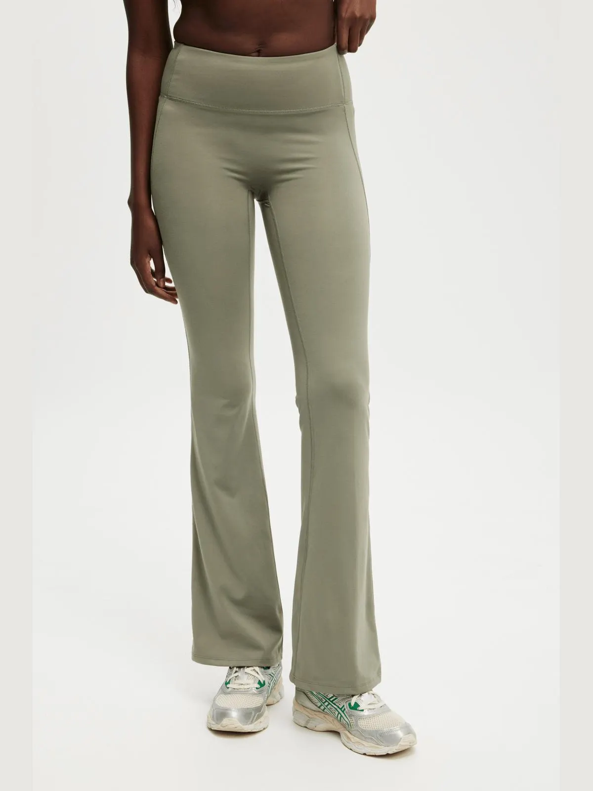 Women's Cotton On Taupe Active Ultra Soft Studio Flare Tights