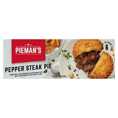 Piemans Frozen Pie Pepper Steak 160g