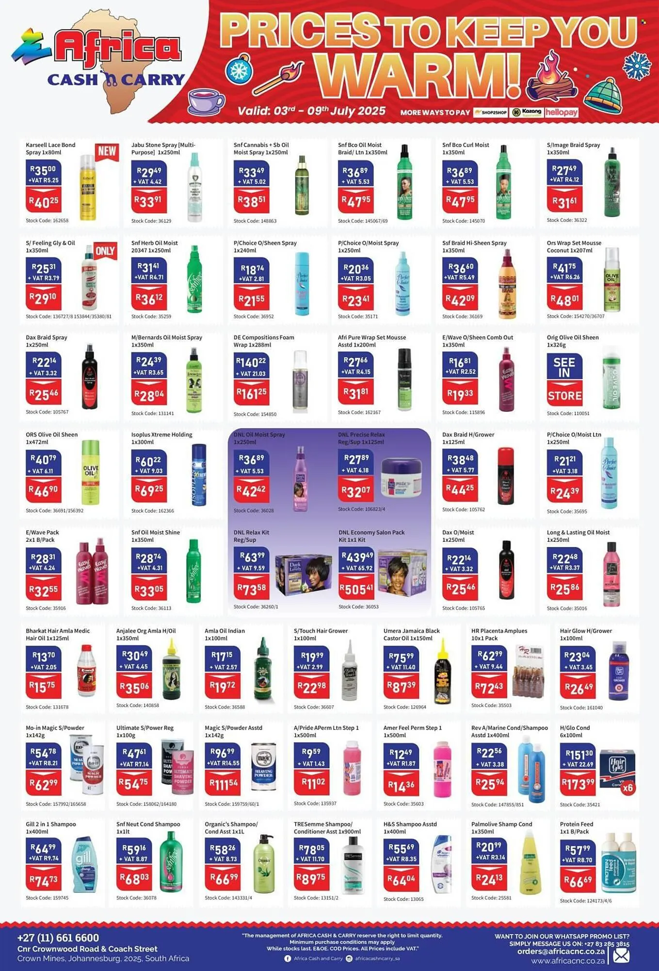 Africa Cash and Carry catalogue from 3 July to 9 July 2025 - Catalogue Page 1
