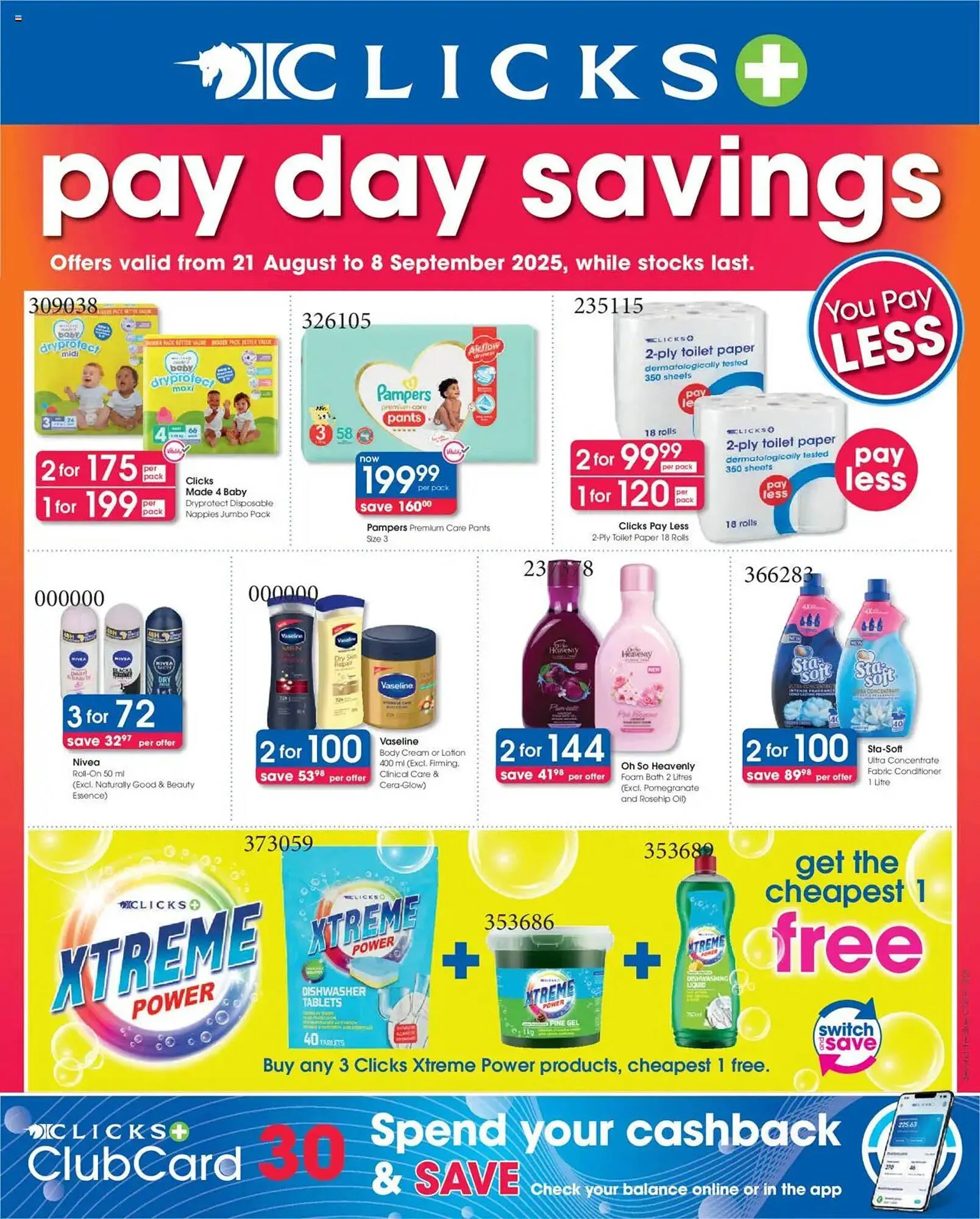 Clicks catalogue from 21 August to 8 September 2025 - Catalogue Page 1