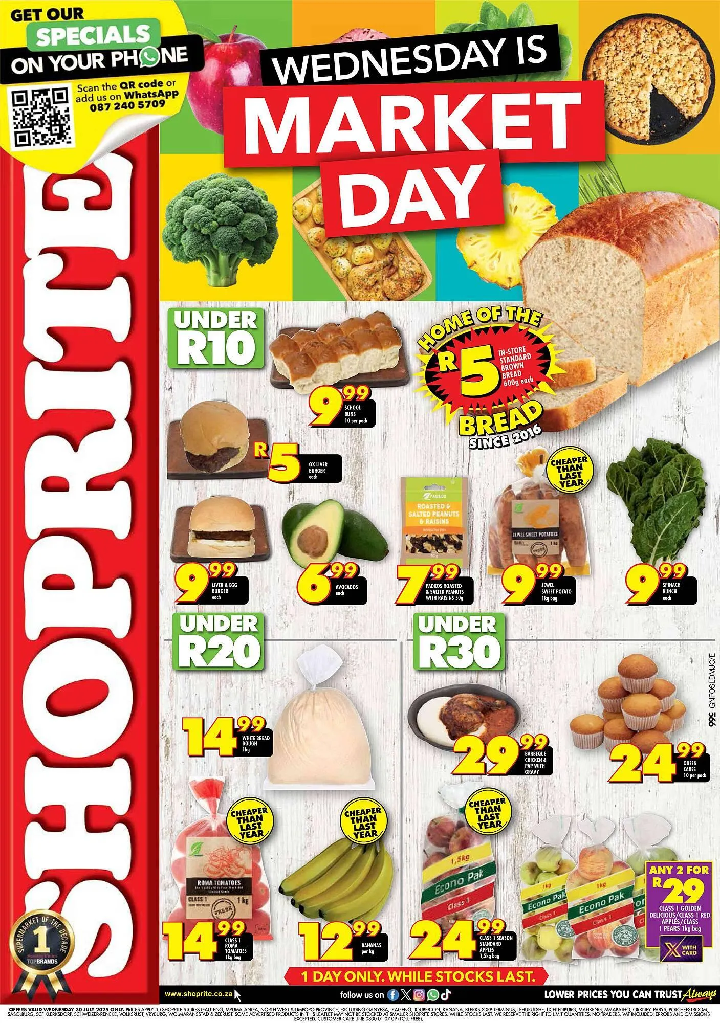 Shoprite catalogue from 30 July to 30 July 2025 - Catalogue Page 1