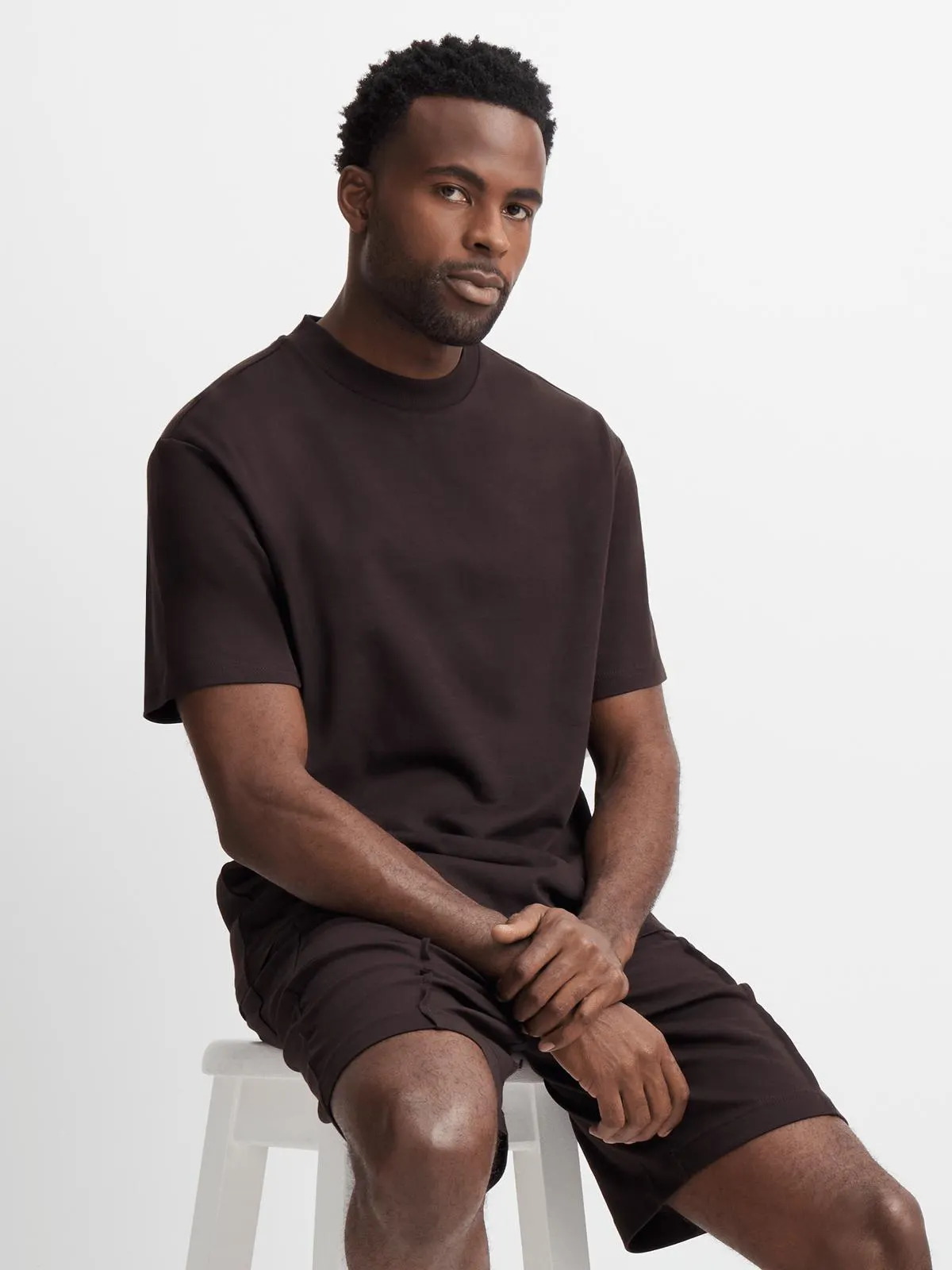 Jet Men's Chocolate Brown Basic T-shirt