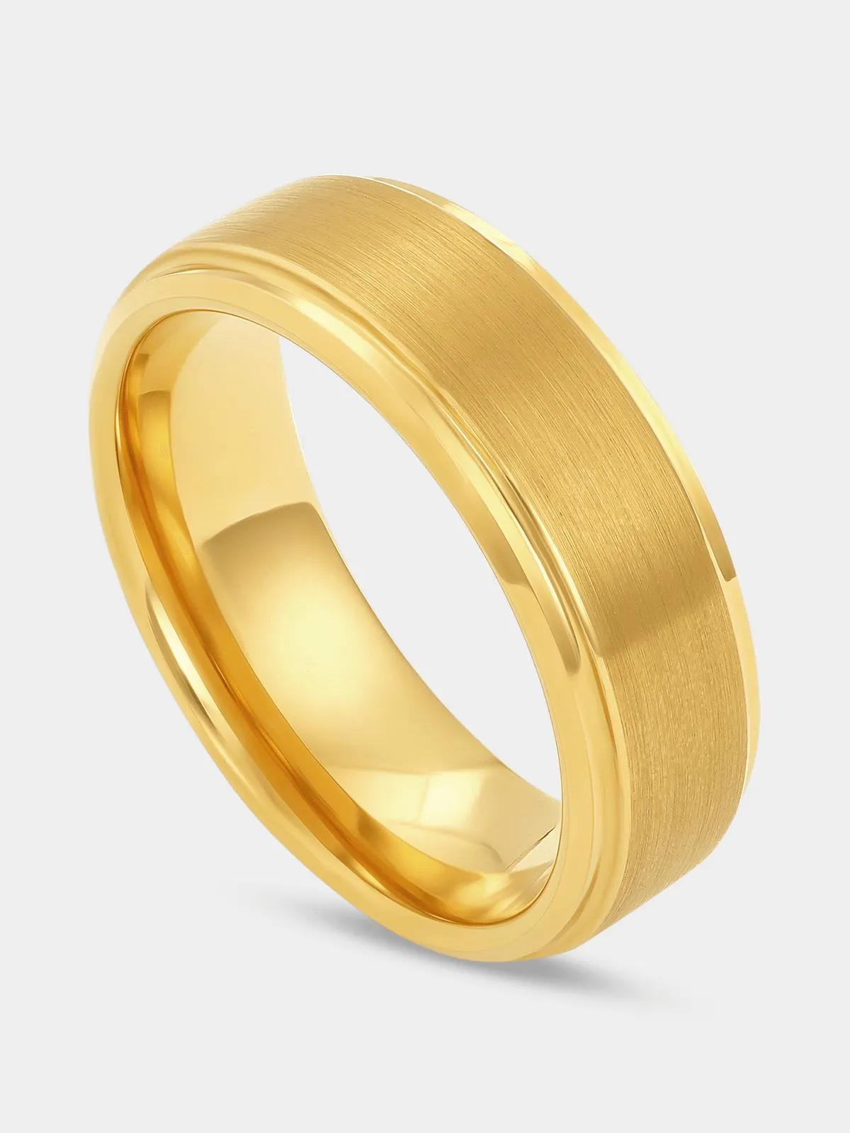 Gold Plated Tungsten Satin Centre Ring