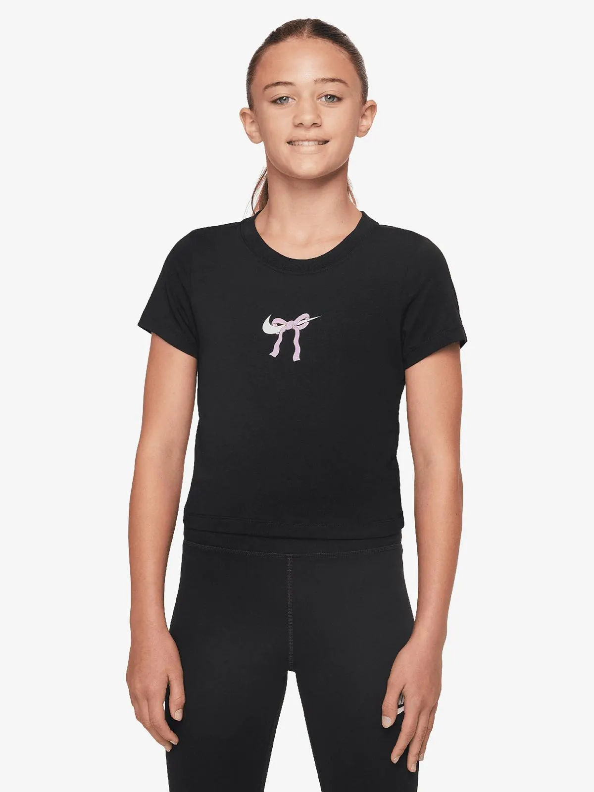 Nike Girls Youth Sportswear Empower Verbiage Black T-Shirt