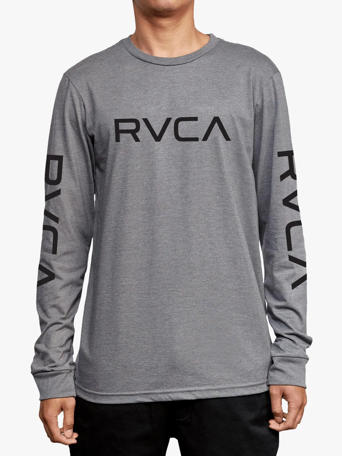 Men's RVCA BIG Grey Long Sleeve T-Shirt