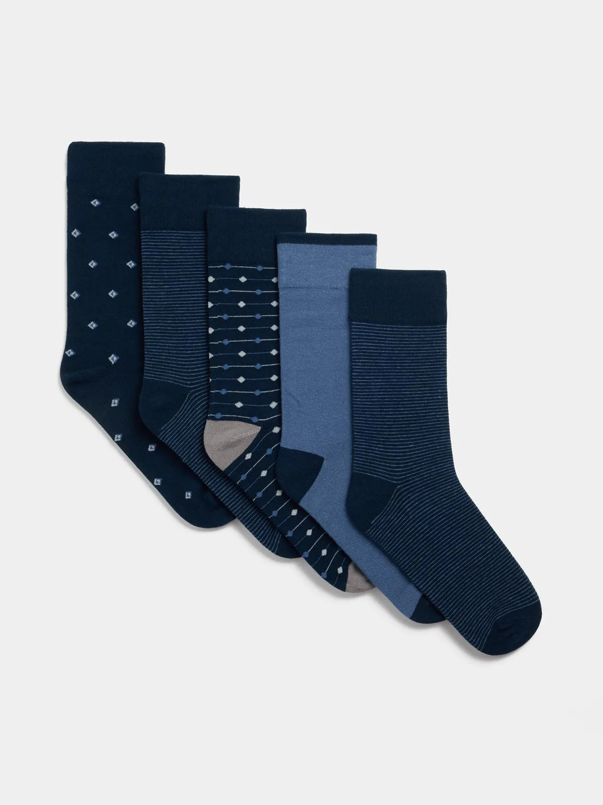 Exact Men's Navy 5-Pack Anklet Socks