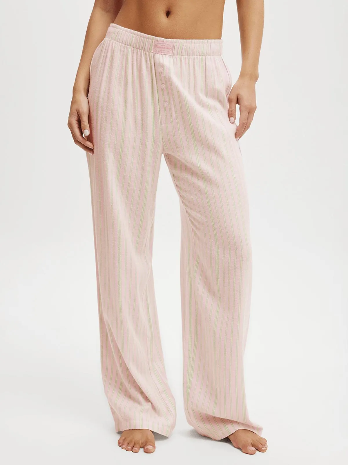 Women's Cotton On Pink Flannel Wide Leg Pants
