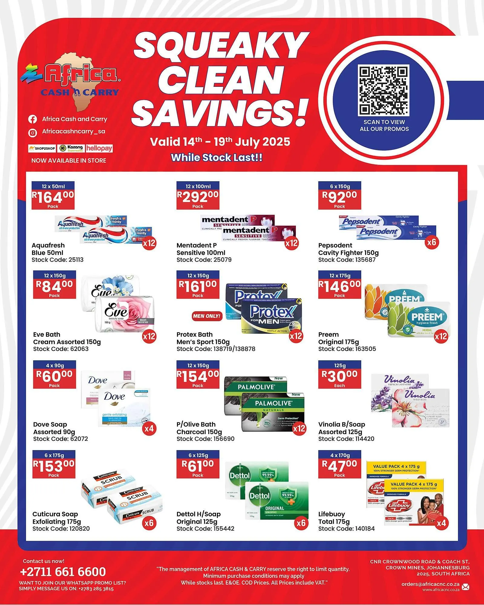 Africa Cash and Carry catalogue from 14 July to 19 July 2025 - Catalogue Page 1