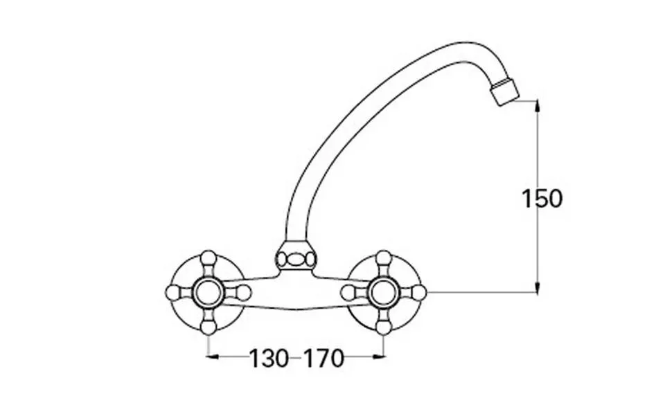 Tivoli Roma Brushed Bronze Wall Type Sink Mixer