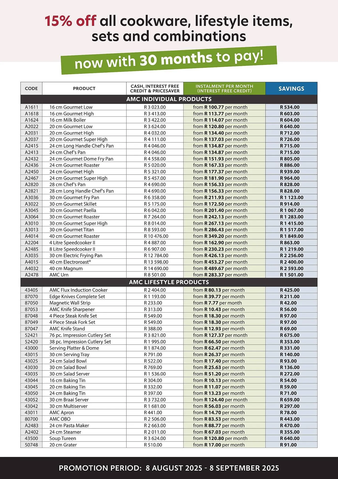 AMC Cookware catalogue from 8 August to 8 September 2025 - Catalogue Page 6