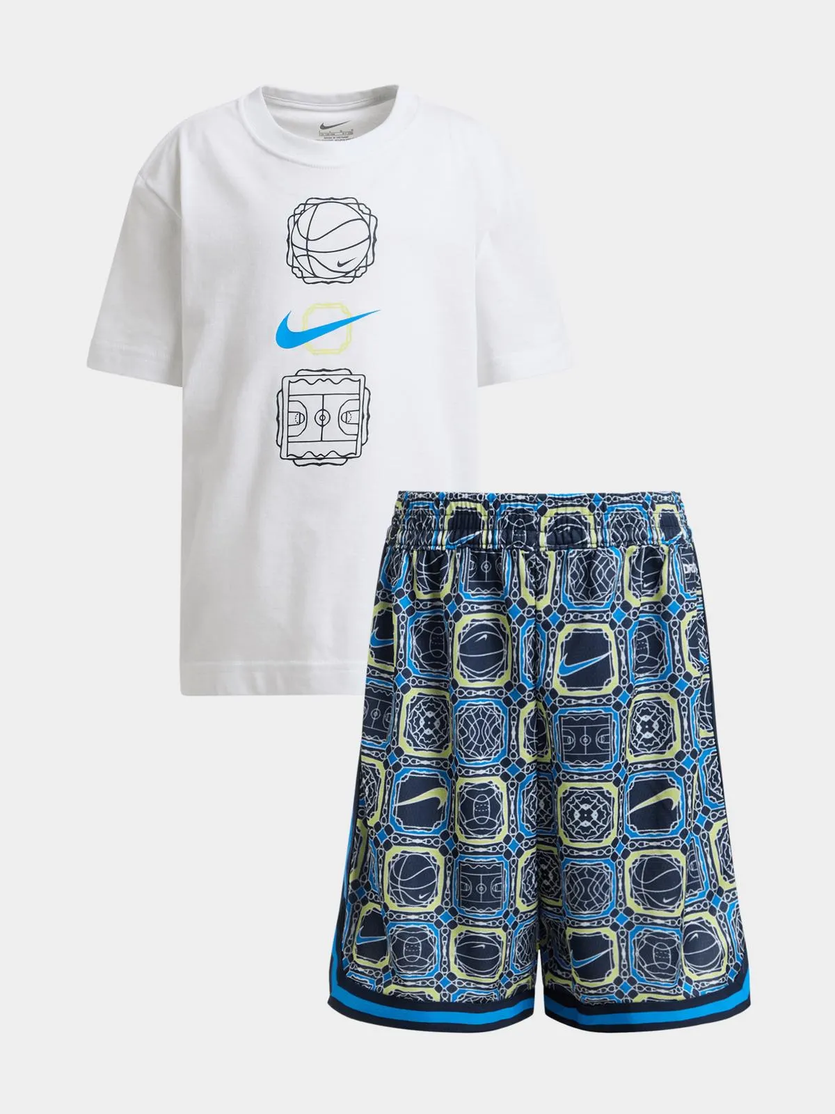 Nike Boys Kids Dri-Fit DNA Blue/White Shorts Set