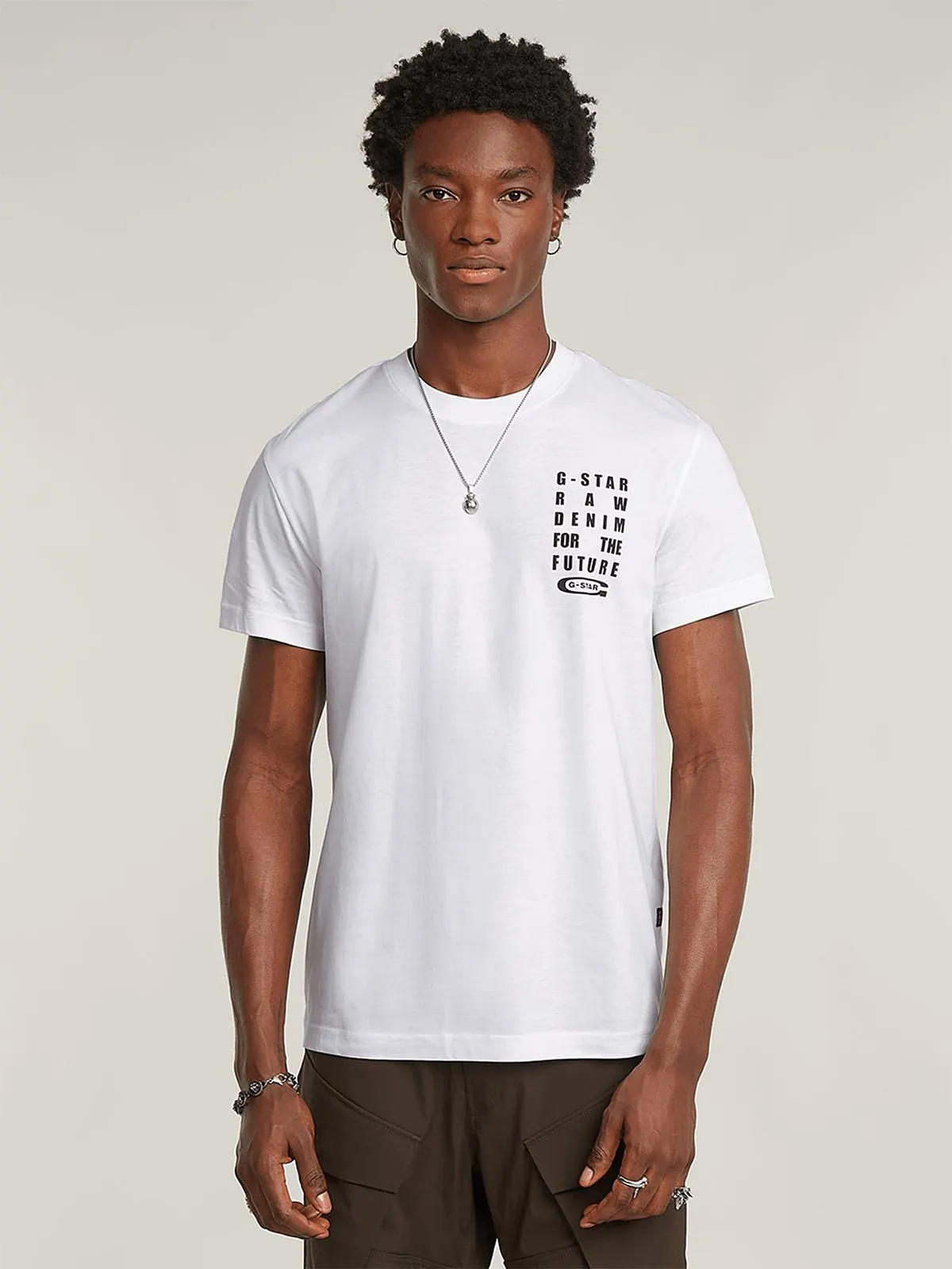 G-Star Men's Text Chest White T-Shirt