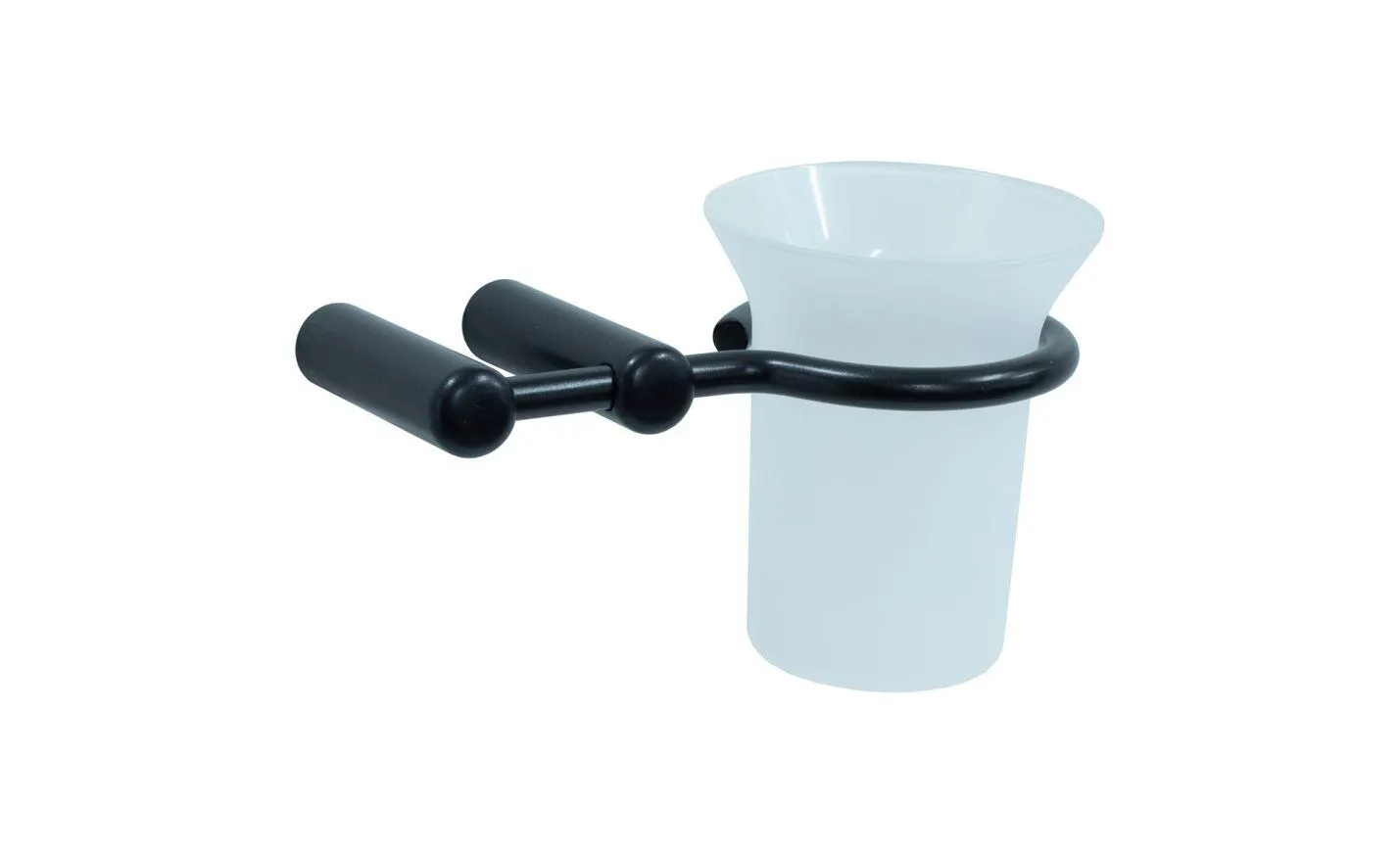 Omega Matt Black Toothbrush Tumbler Holder 107 x 107 x 183mm