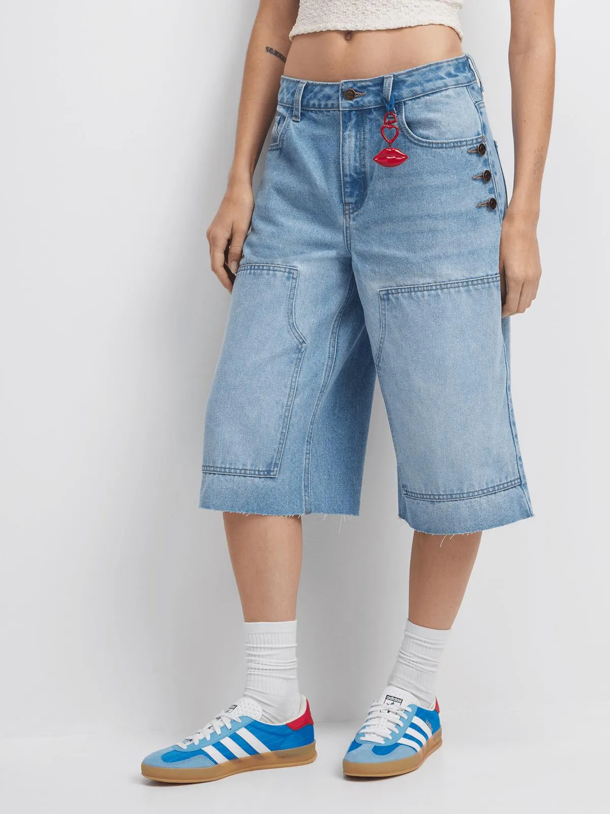 The FIX Women's Light Wash Bermuda Denim Shorts