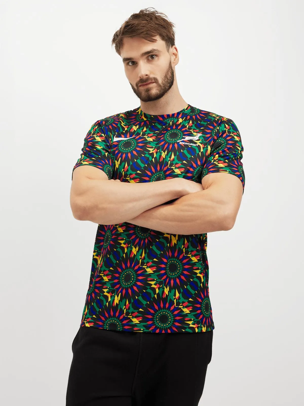 Nike Mens Springboks Pre-Match Multi Tee