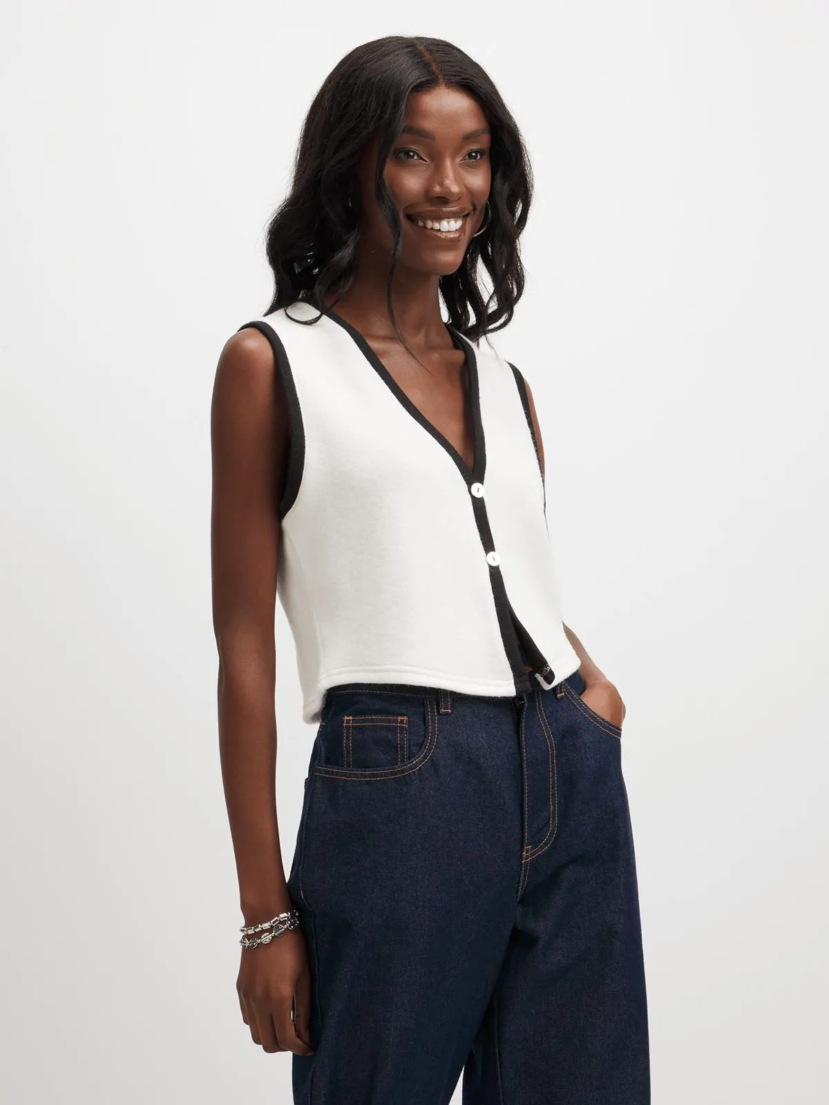 Jet Women's Cream/Black Waistcoat