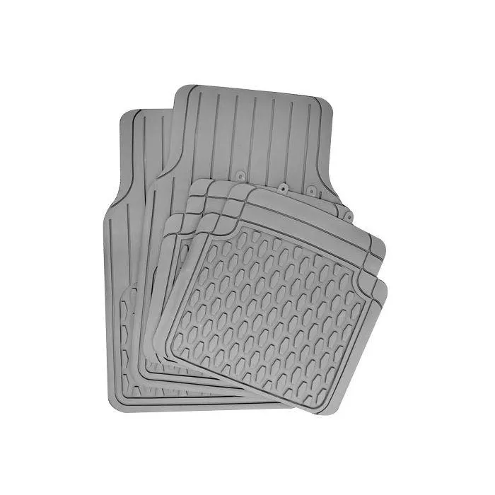 4 PIECE GREY RUBBER MAT SET