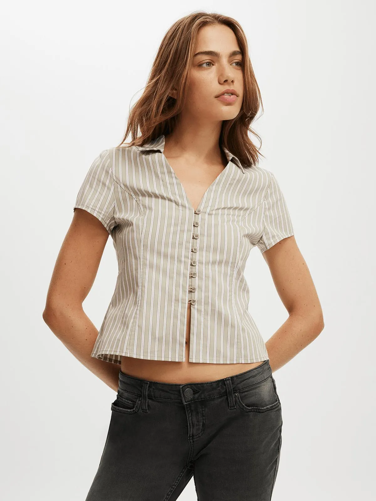 Women's Cotton On Multi Short Sleeve Fitted Shirt