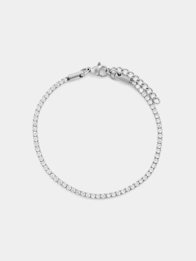 Stainless Steel Cubic Zirconia Tennis Bracelet