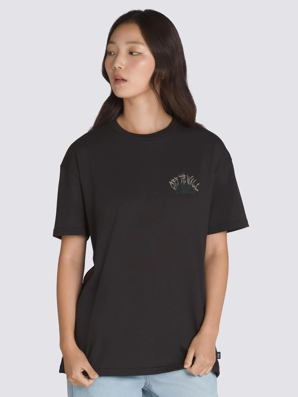 Vans Women's Metal University Graphic Black Oversized T-Shirt