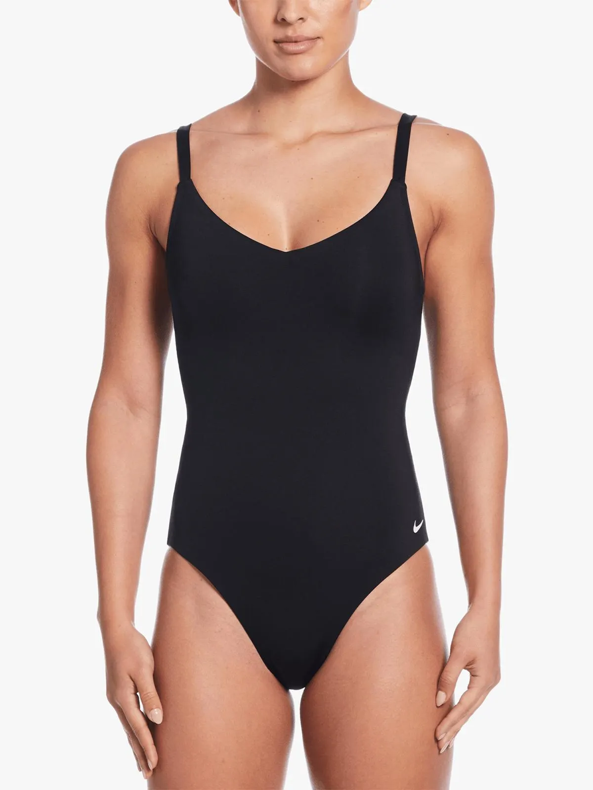 Nike Womens Essential V-Neck Black Swimsuit