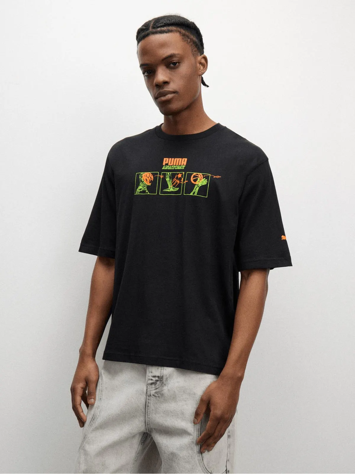 Puma Men's Anatomy Boxy Fit Black T-Shirt