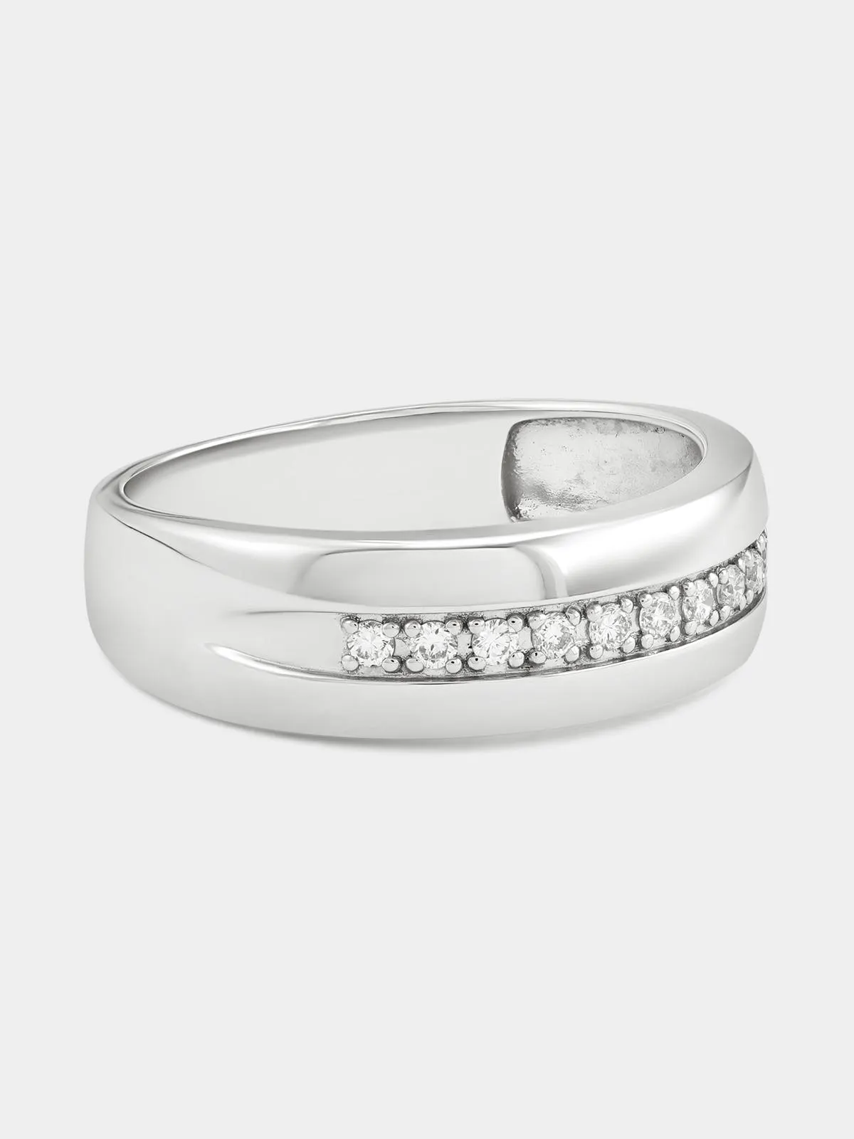 Sterling Silver Lab Grown Diamond Channel Ring