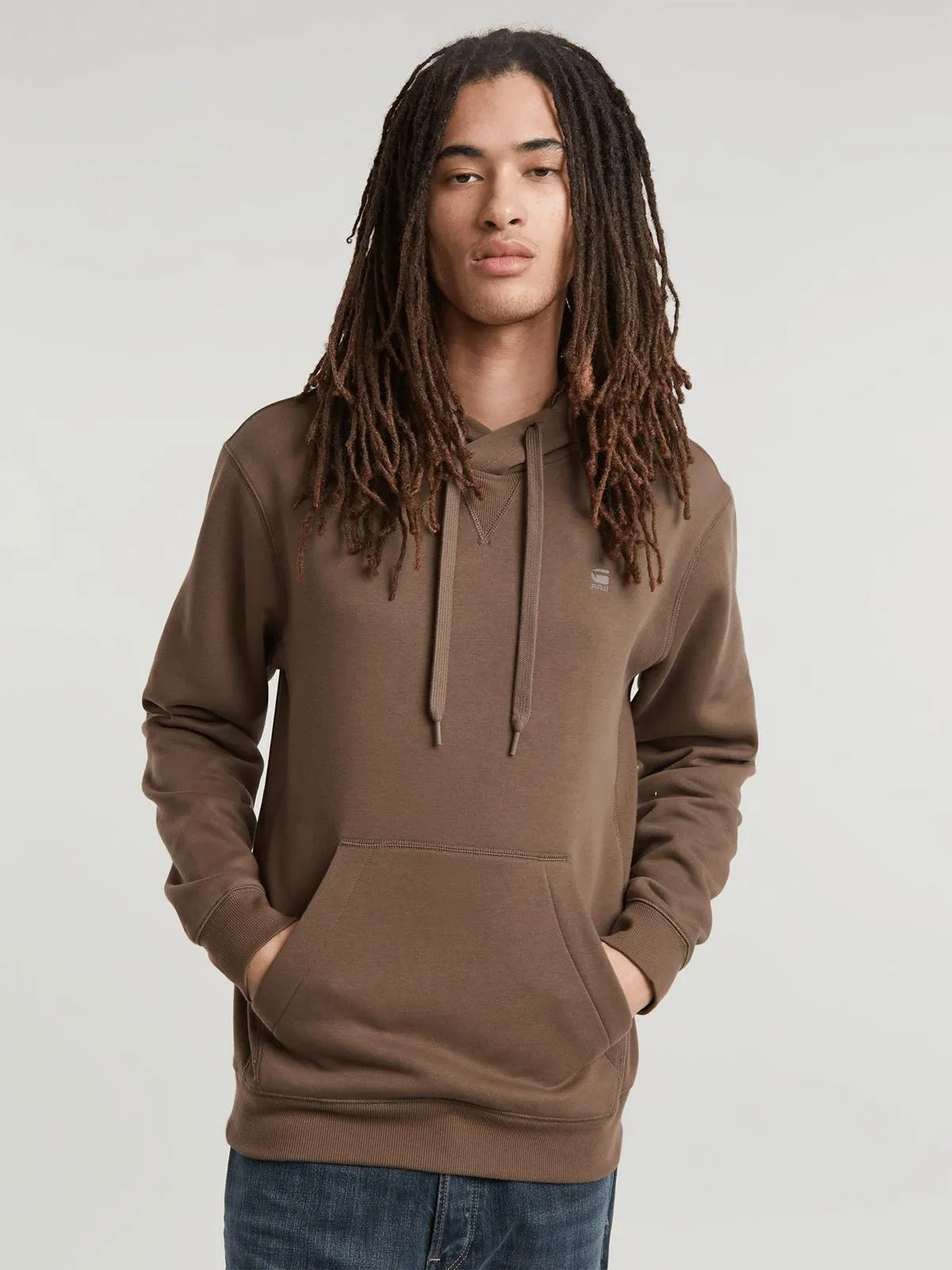 G-Star Men's Premium Core Hooded Brown Sweater