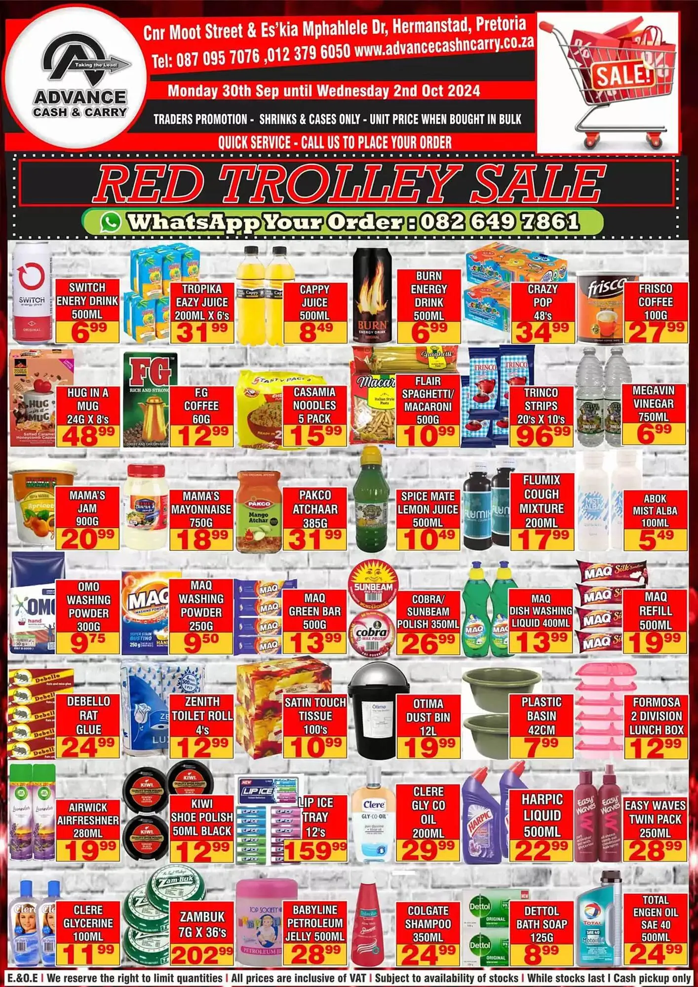 Advance Cash n Carry catalogue from 30 September to 2 October 2024 - Catalogue Page 1