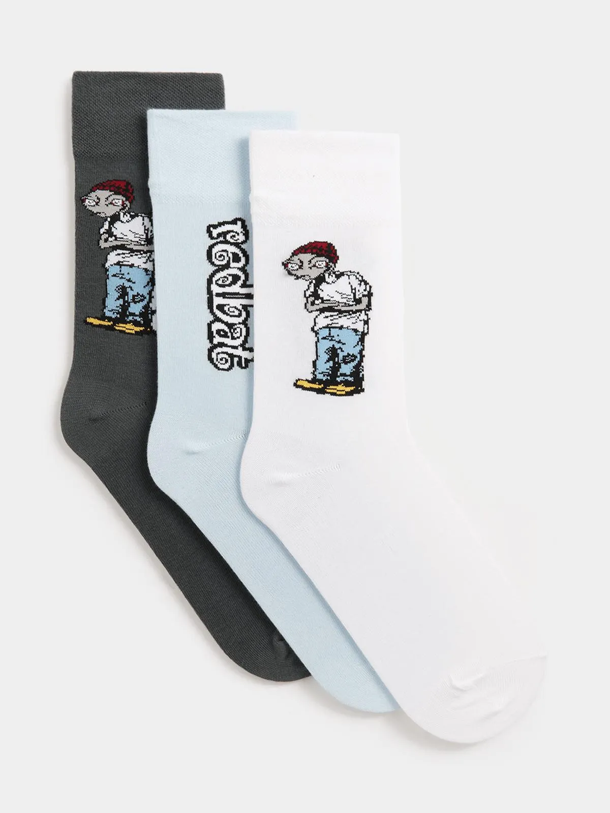 Redbat Unisex 3 Pack Alien Multicolour Socks 7-11