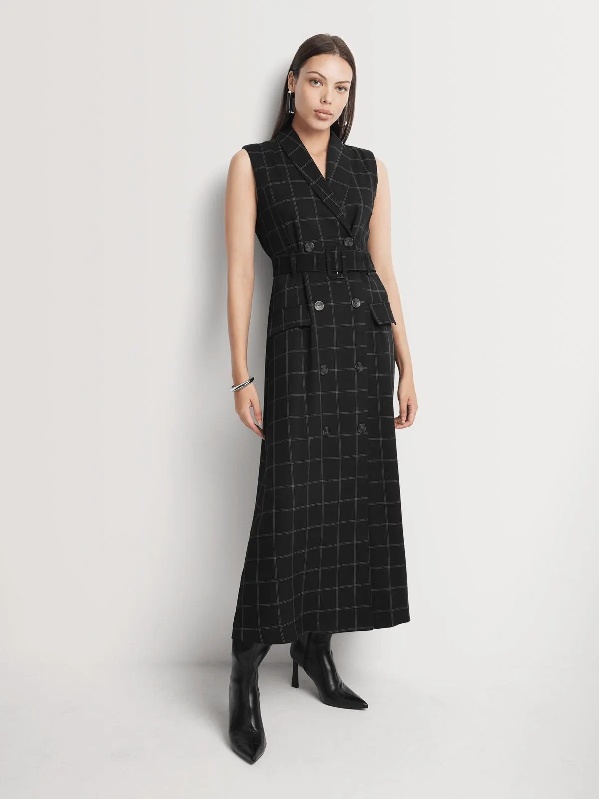 Check Trench Dress