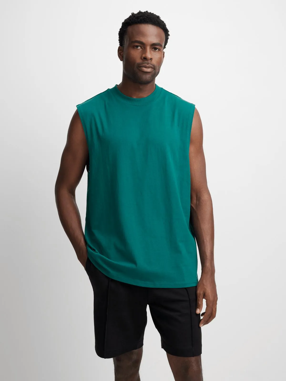Jet Mens Relaxed Green Everyday Tank