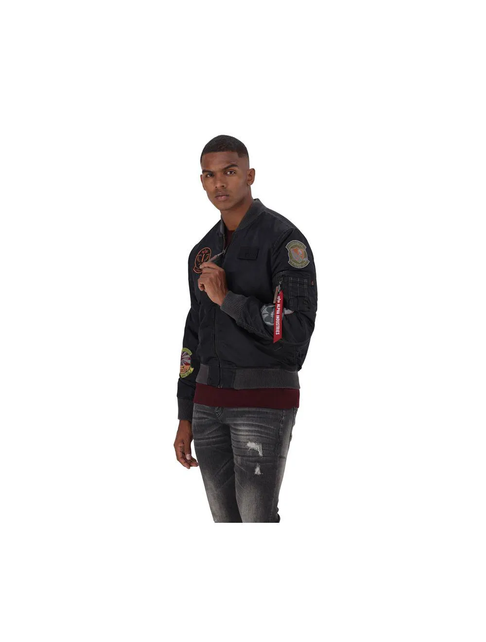 Alpha Industries Overdyed Patch Details Mens Jacket Black/Olive