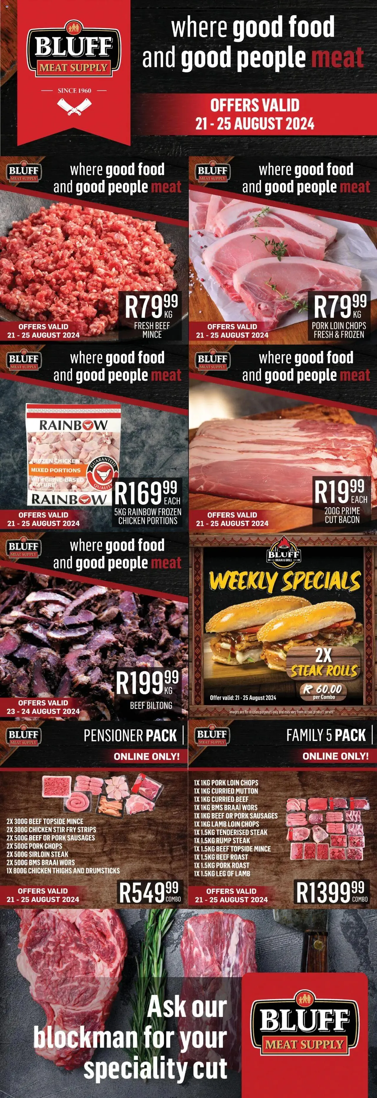 Bluff Meat Supply - Weekly Specials from 21 August to 25 August 2024 - Catalogue Page 1