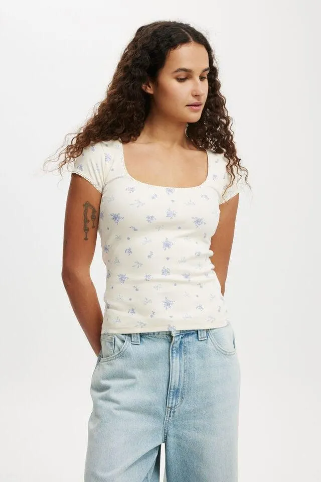 Lou Square Neck Short Sleeve