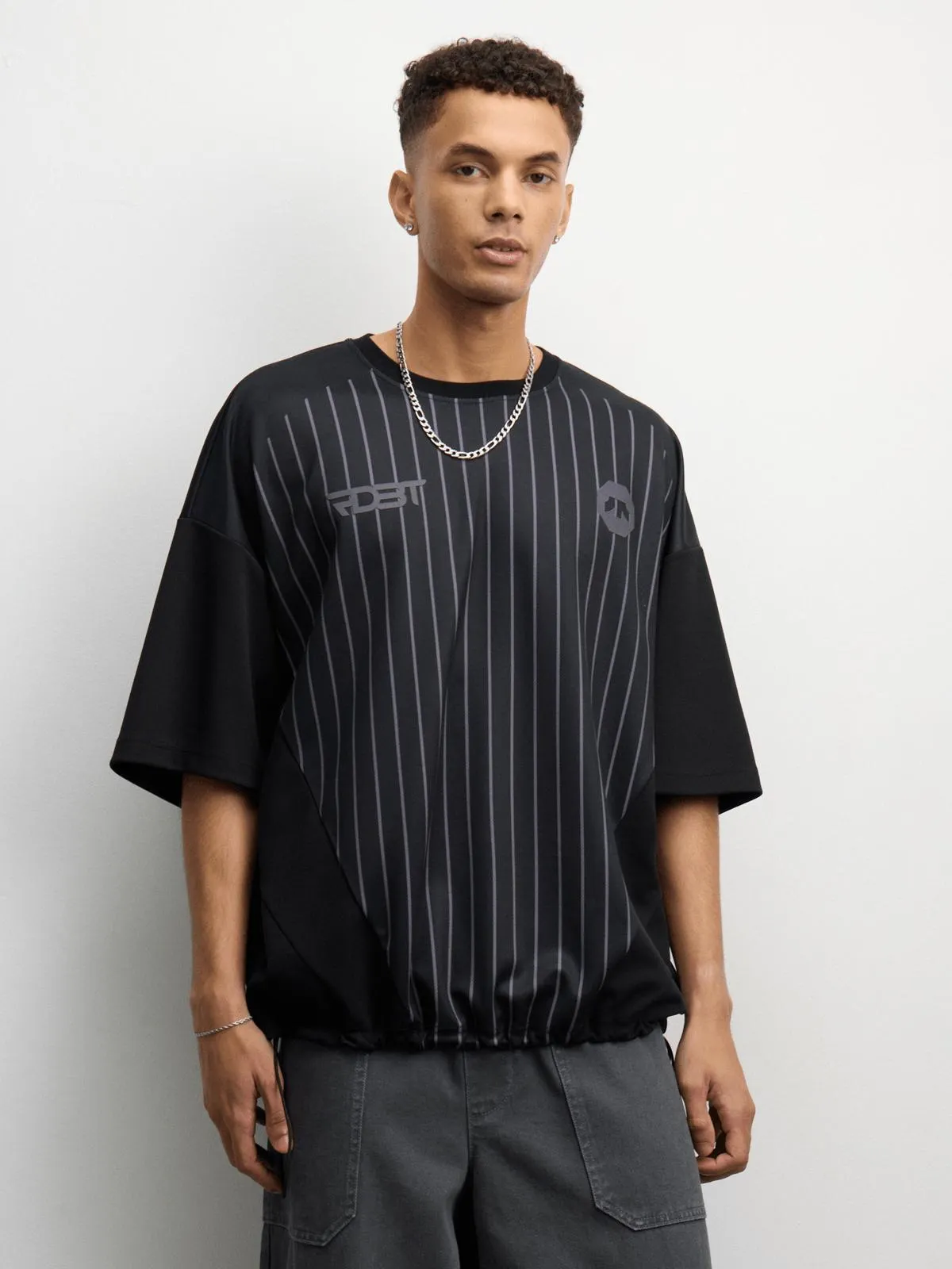 Redbat Athletics Men's Rubber Badging Black T-Shirt