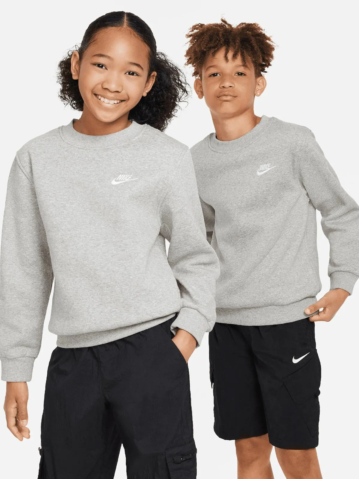 Nike Unisex Youth Sportswear Club Fleece Crew Grey Sweat Top