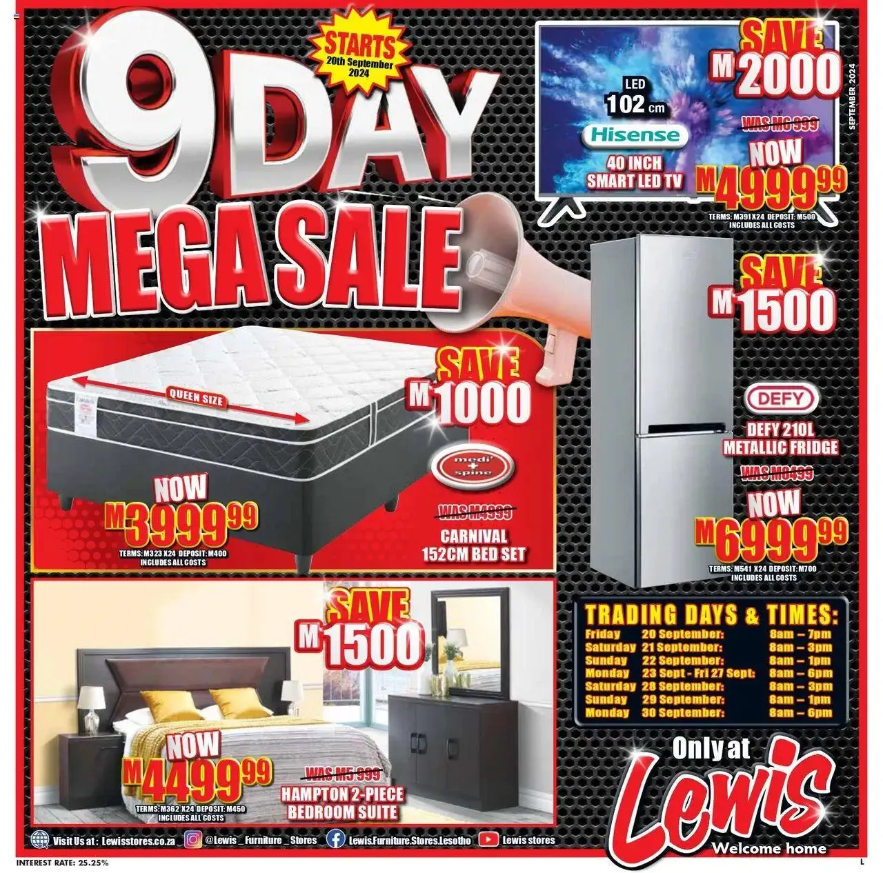 Lewis Stores - Lesotho Specials from 1 October to 12 October 2024 - Catalogue Page 1