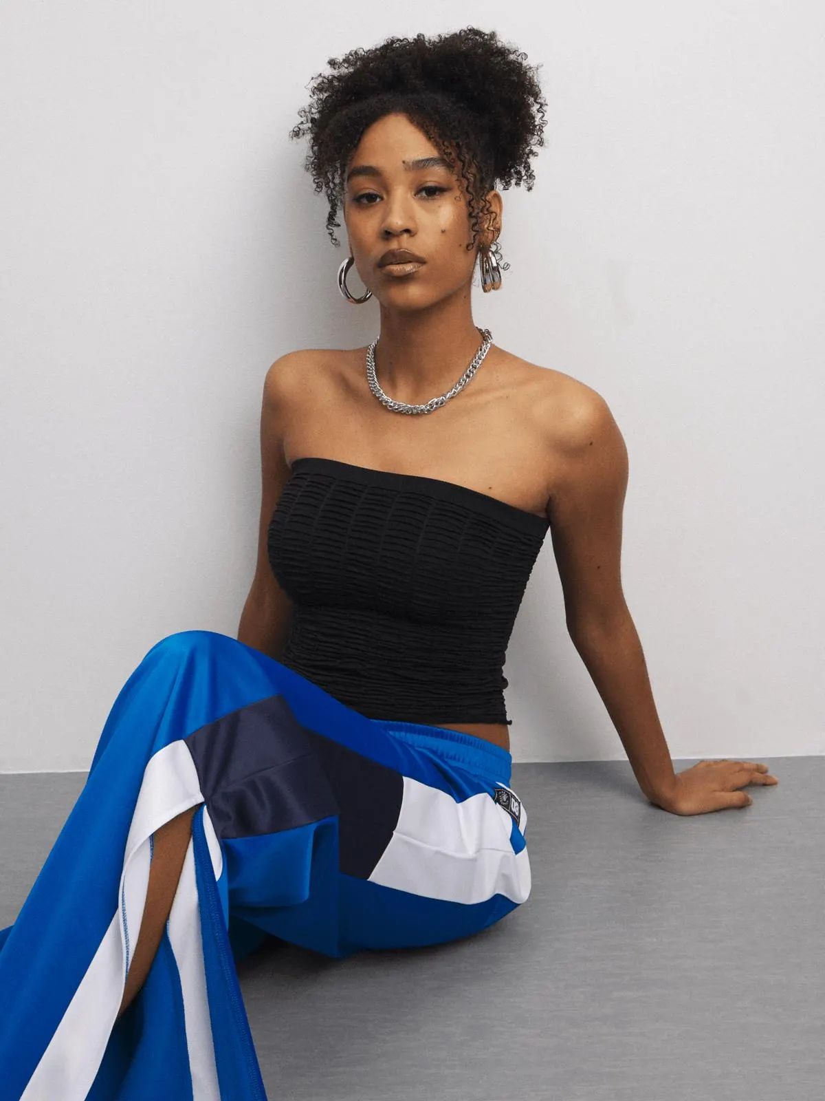 The FIX Women's Black Seamless Ruched Top