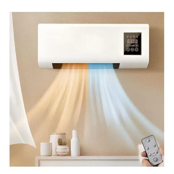 Wall Mounted Mini Portable Air Heater/ Conditioner with Remote - Compact Design for Bedroom Living Room Office