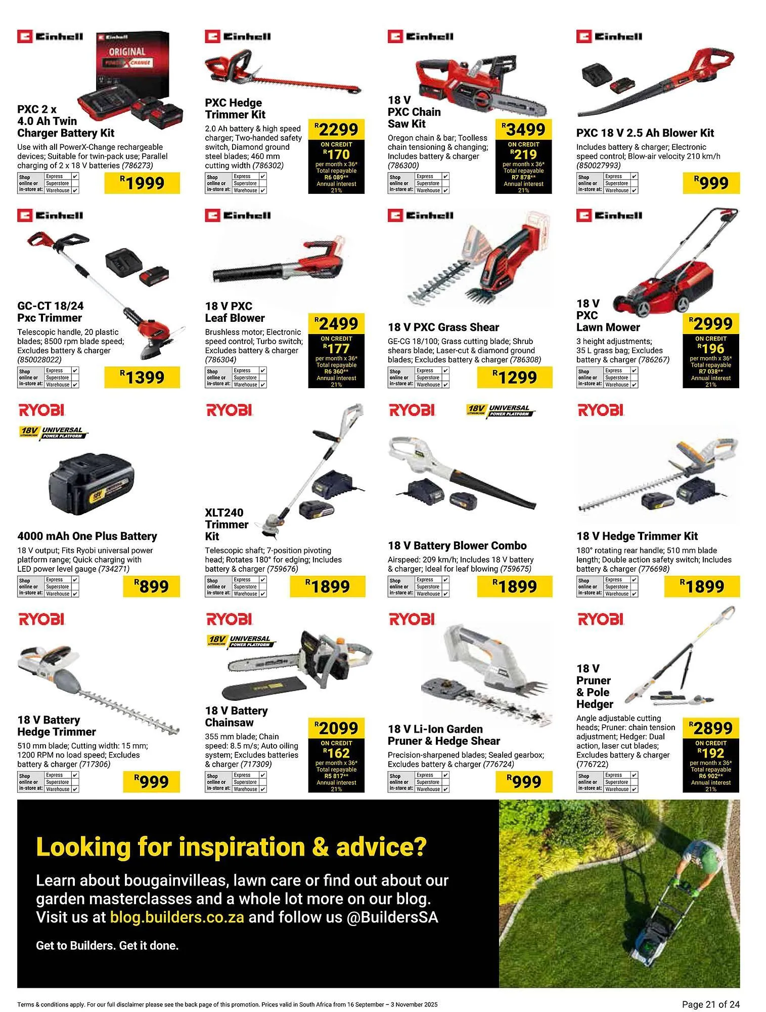 Builders Warehouse catalogue from 16 September to 3 November 2025 - Catalogue Page 21