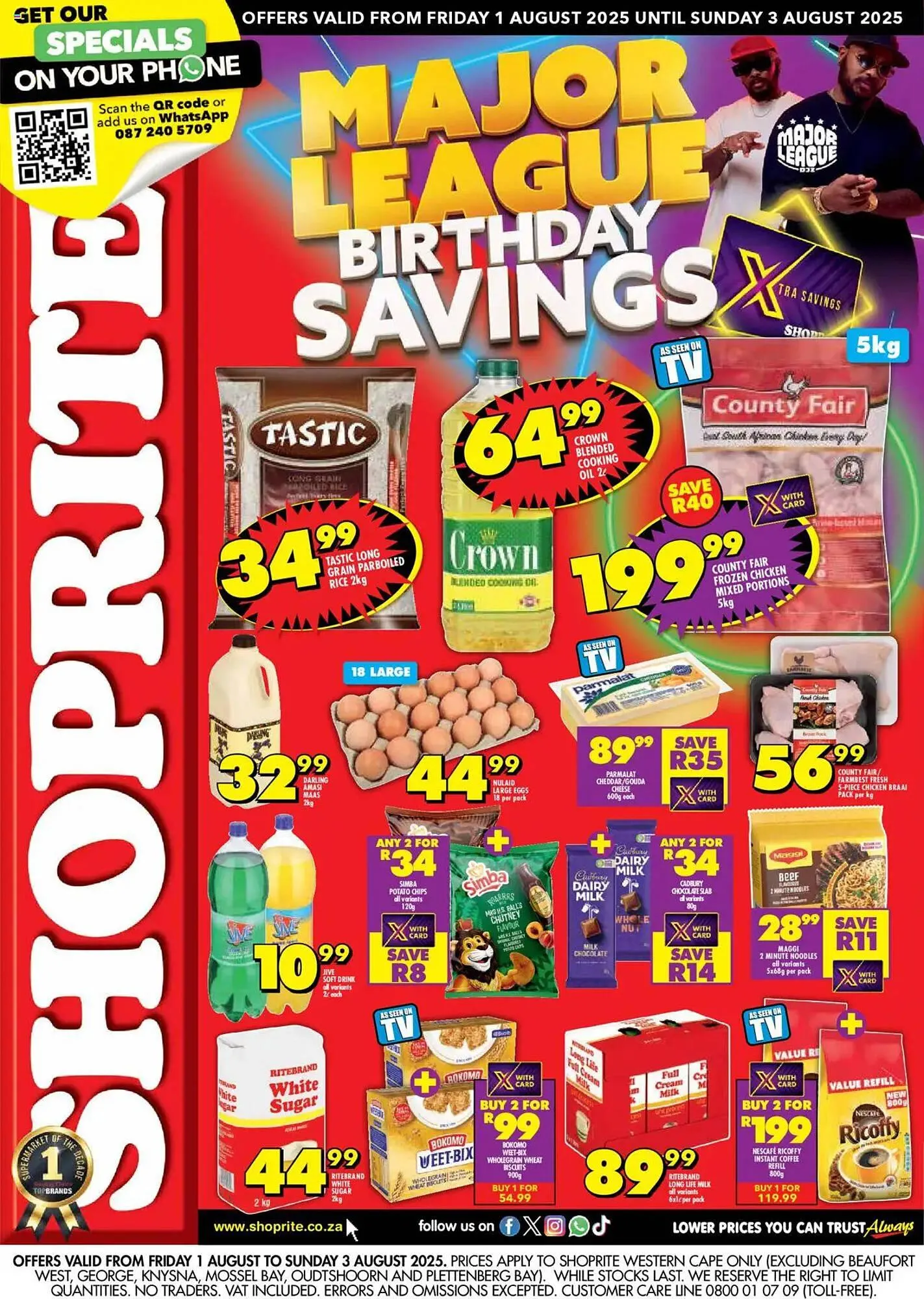Shoprite catalogue from 1 August to 3 August 2025 - Catalogue Page 1
