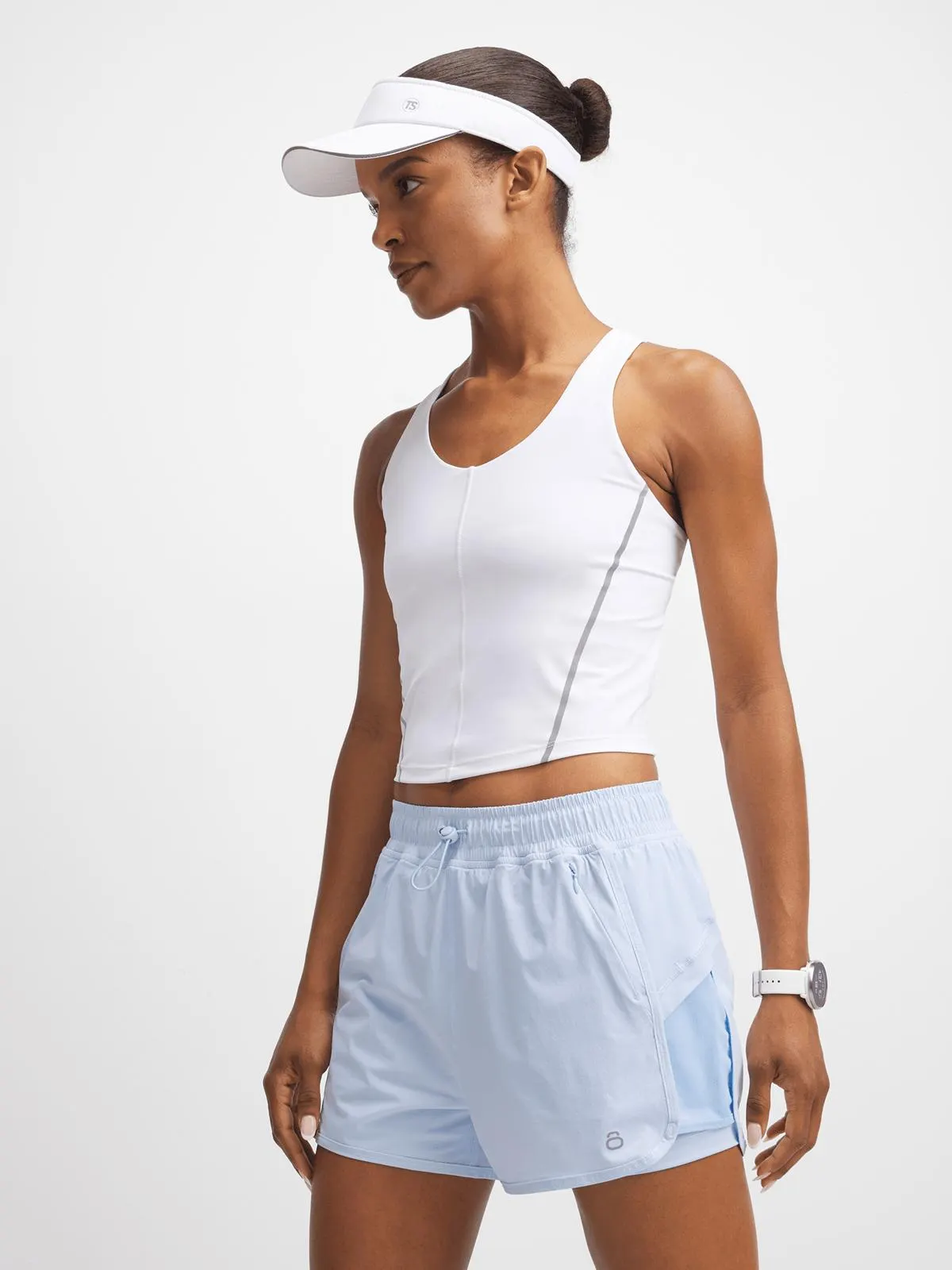 TS-ACTV8 Womens Transcend Light Blue Run Shorts