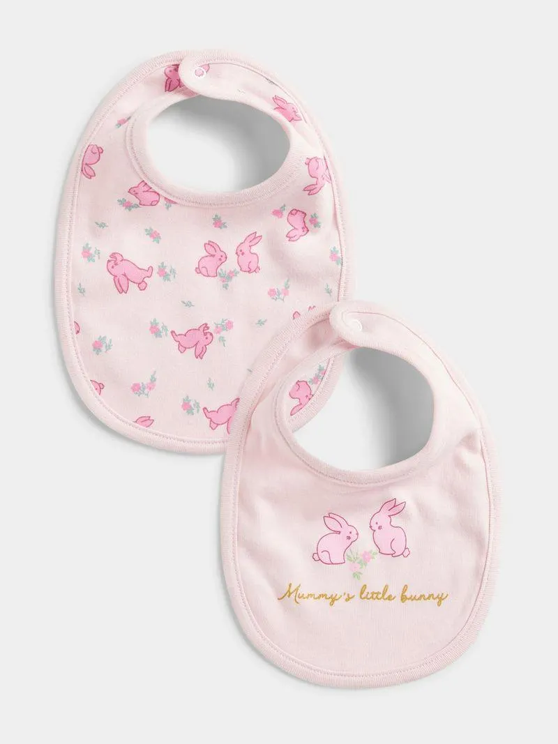 Jet Infant 2-Pack Pink Mummys Little Bunny Bibs