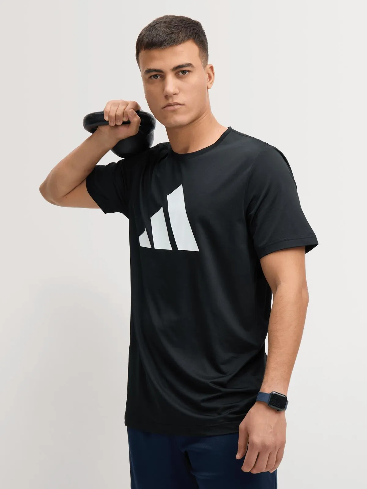 adidas Mens Training Essential Logo Black Tee