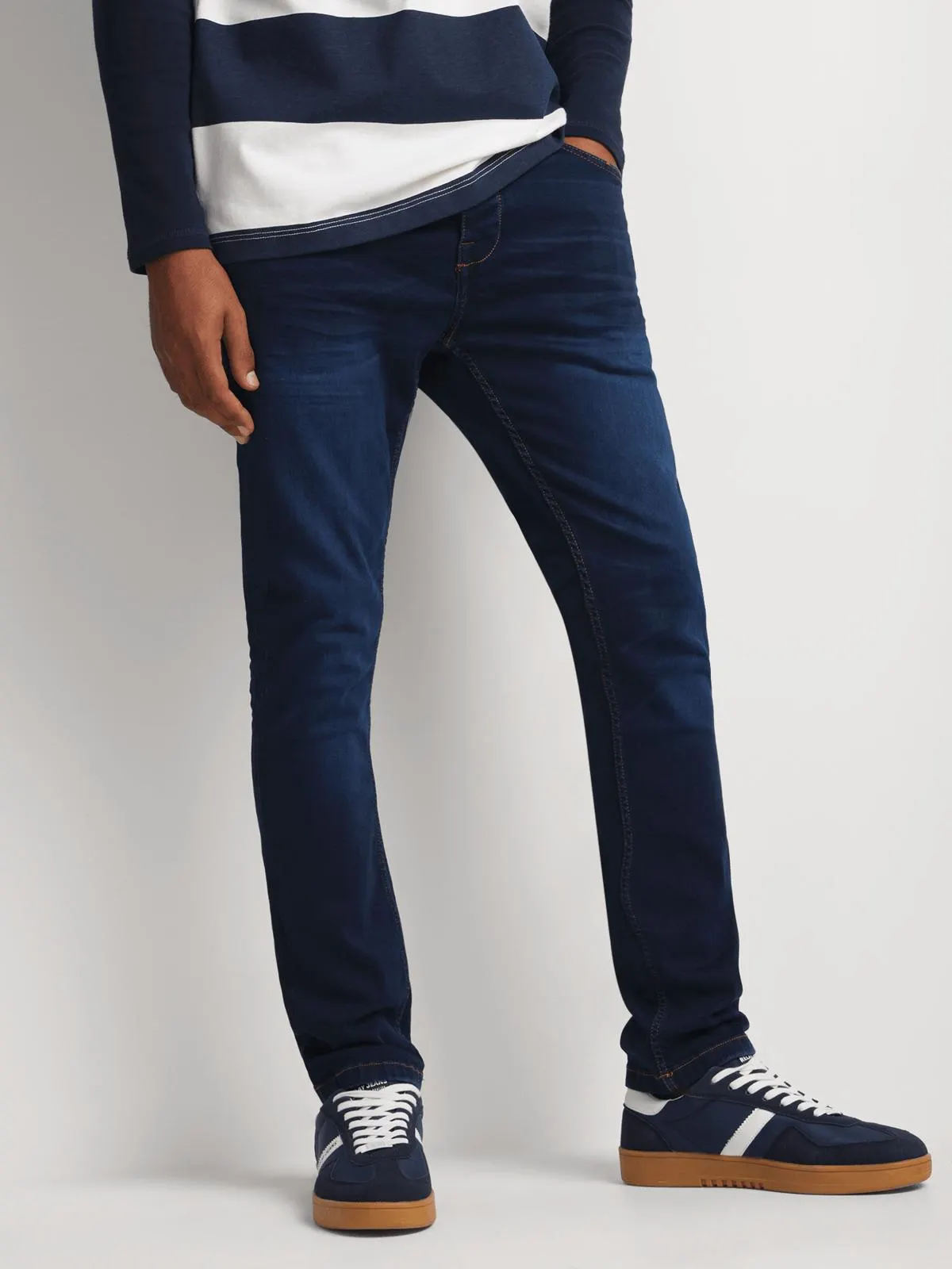 Men's Relay Jeans Sustainable Skinny Leg Dark Blue Denim