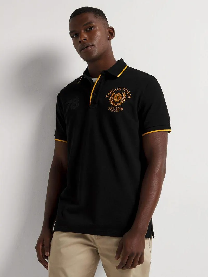 Fabiani Men's Heavy Weight Black Polo