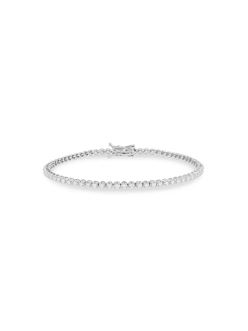 9ct White Gold 1ct Diamonds Tennis Bracelet