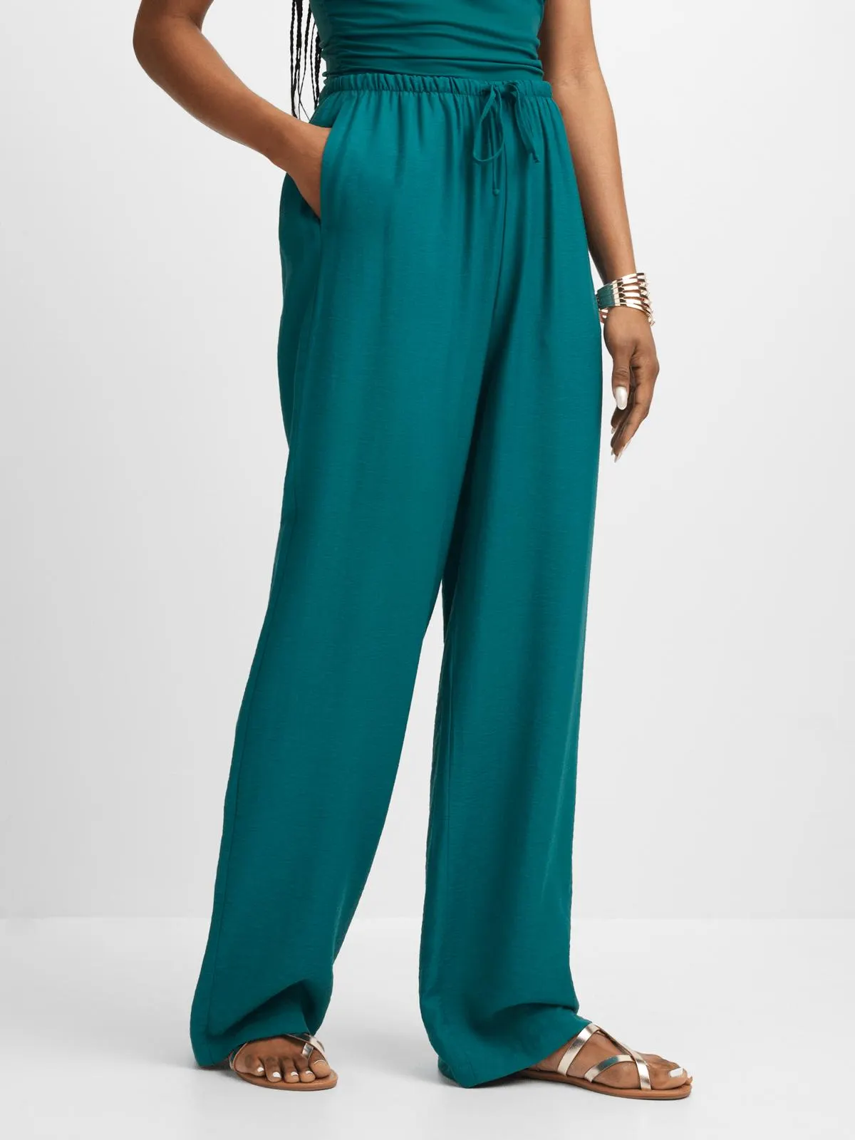 Exact Women's Teal Relaxed Pants